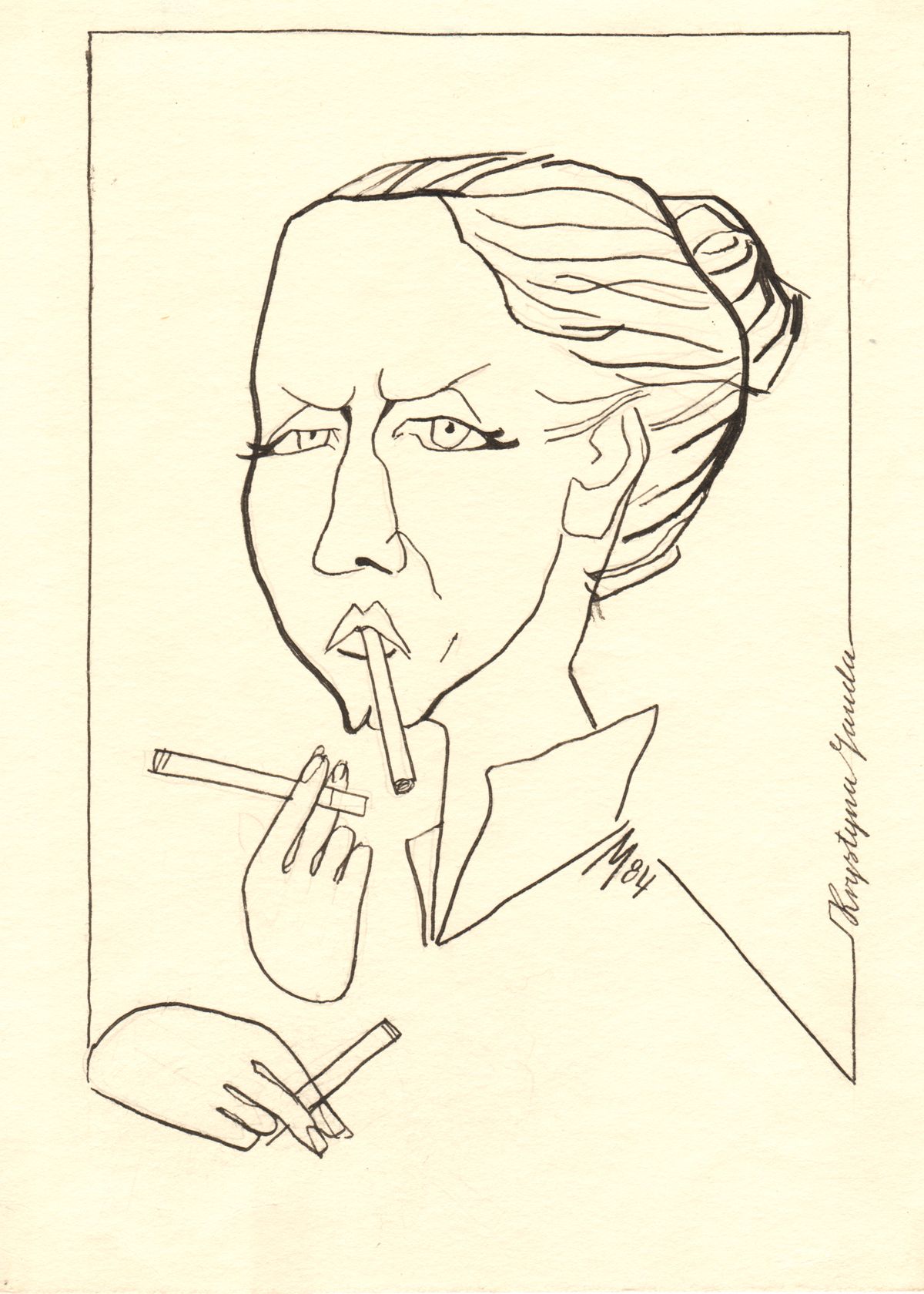 Edmund Mańczak, Karykatura Krystyny Jandy, 1984