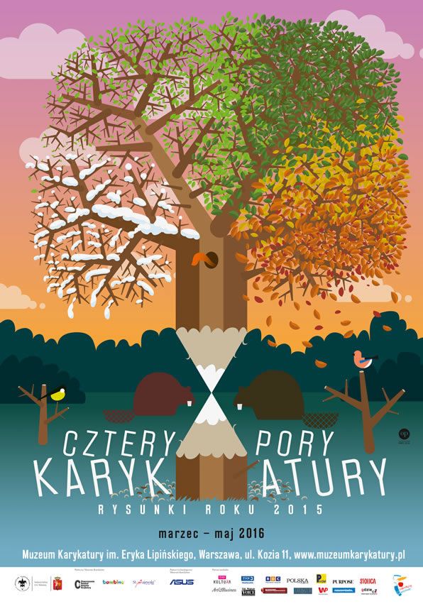 Paweł Osial<br>CZTERY PORY KARYKATURY<br>Rysunki roku 2015